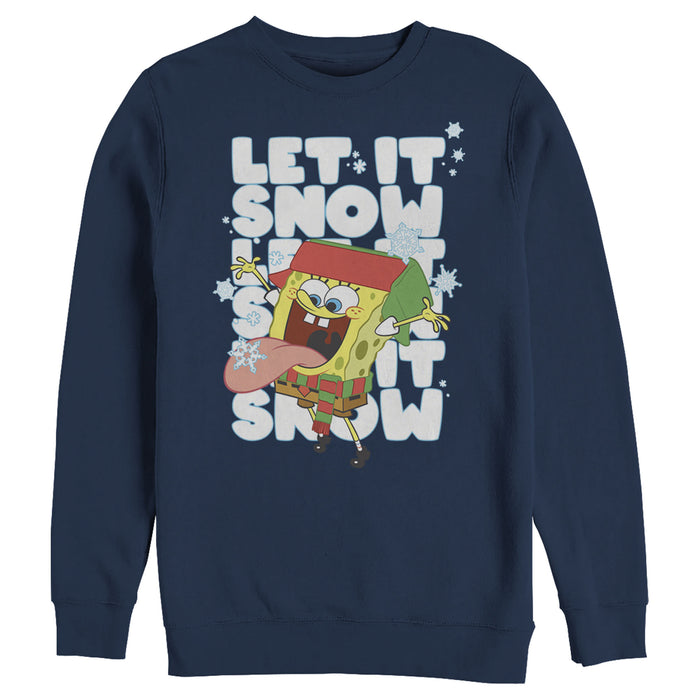 fifth sun Men's SpongeBob SquarePants Christmas Let It Snow Sweatshirt