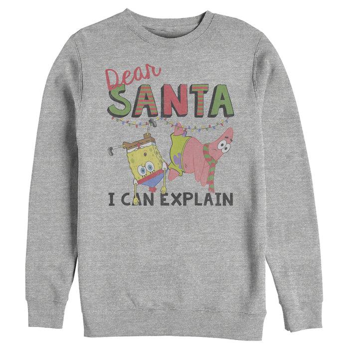 Fifth Sun Men's SpongeBob SquarePants Christmas Santa Can Explain Sweatshirt