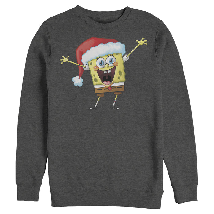 Fifth Sun Men's SpongeBob SquarePants Happy Santa Sweatshirt