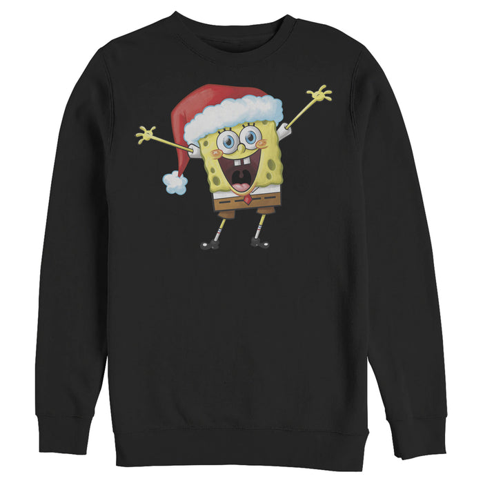 Fifth Sun Men's SpongeBob SquarePants Happy Santa Sweatshirt