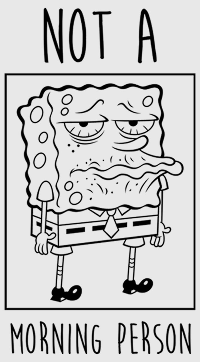 Fifth Sun Men's SpongeBob SquarePants Not A Morning Person Baseball Tee
