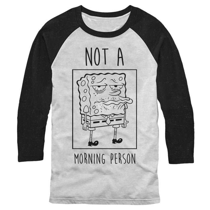 fifth sun Men's SpongeBob SquarePants Not a Morning Person Baseball Tee