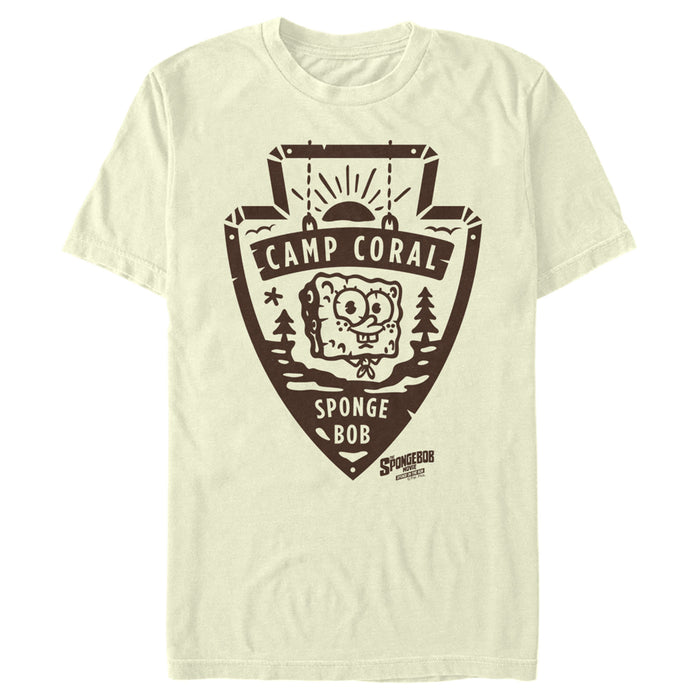 fifth sun Men's SpongeBob SquarePants Sponge on the Run Camp Coral Patch T-Shirt