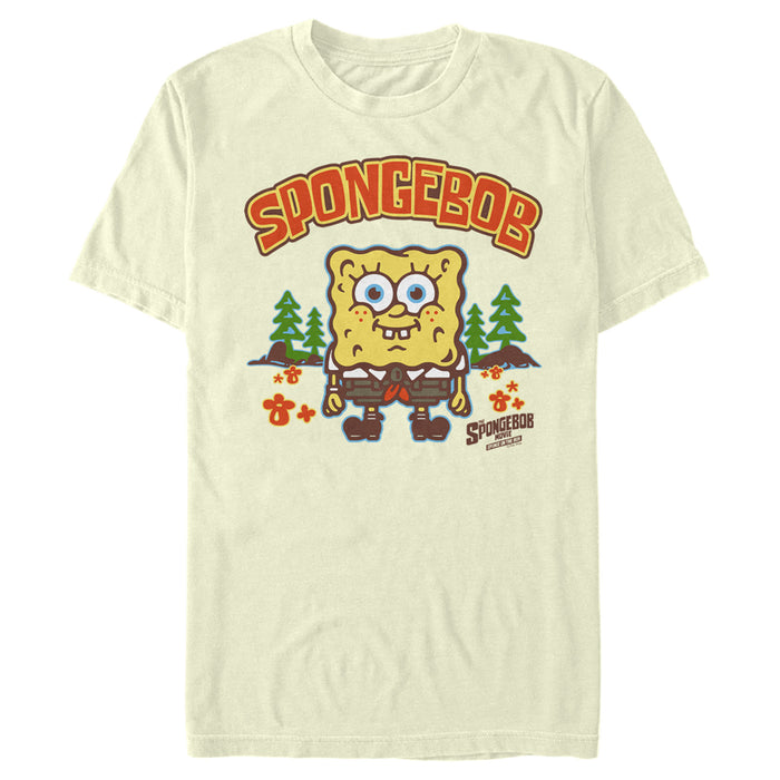 fifth sun Men's SpongeBob SquarePants Sponge on the Run Happy Camper T-Shirt