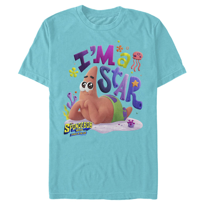 fifth sun Men's SpongeBob SquarePants Sponge on the Run Patrick is a Star T-Shirt