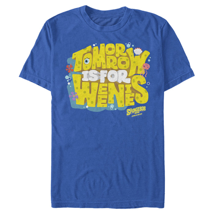 fifth sun Men's SpongeBob SquarePants Sponge on the Run Tomorrow is for Weenies T-Shirt