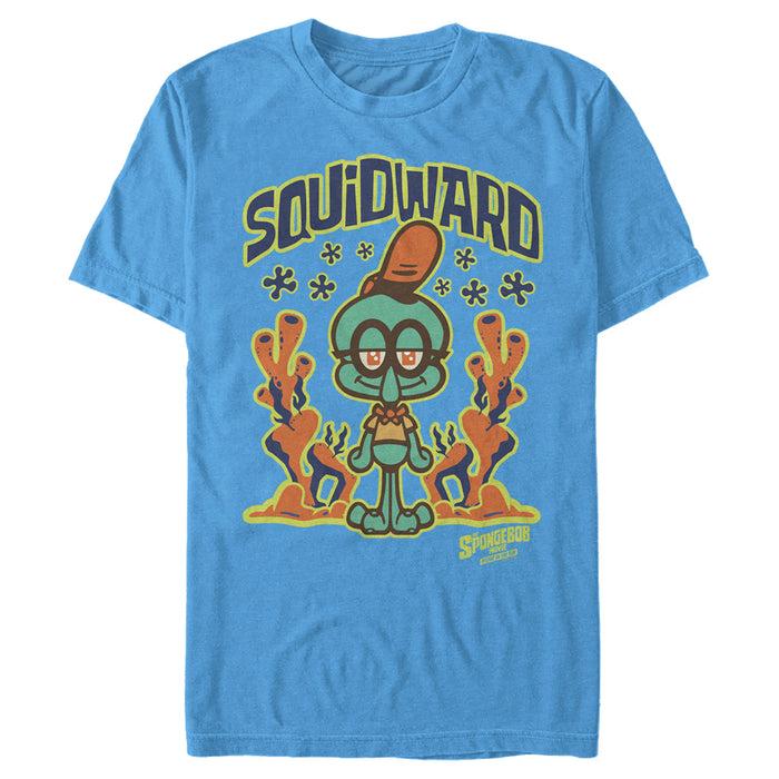 fifth sun Men's SpongeBob SquarePants Sponge on the Run Young Squidward Pose T-Shirt