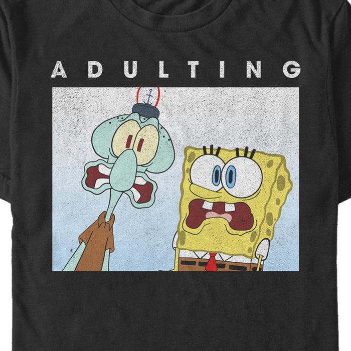 Fifth Sun Men's SpongeBob SquarePants Squidward Adulting Is Scary T-Shirt