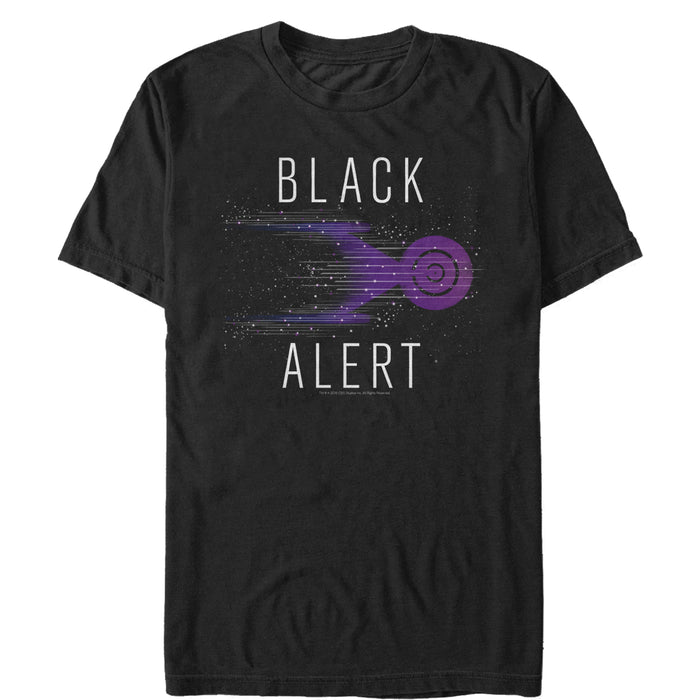 fifth sun Men's Star Trek Black Alert Warp Speed T-Shirt
