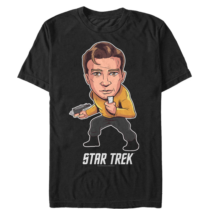 fifth sun Men's Star Trek Captain Kirk Cartoon Hero T-Shirt