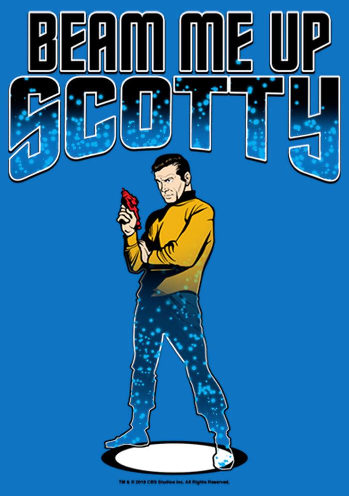 Fifth Sun Men's Star Trek Cartoon Kirk Beam Me Up Scotty Transporter Pull Over Hoodie