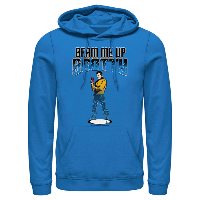 fifth sun Men's Star Trek Cartoon Kirk Beam Me Up Scotty Transporter Pull Over Hoodie