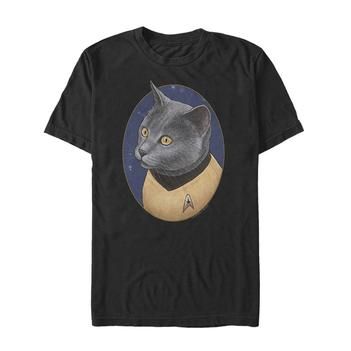 fifth sun Men's Star Trek Chekov Cat Portrait T-Shirt