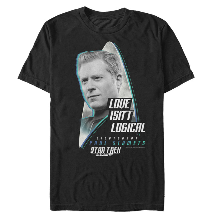 fifth sun Men's Star Trek: Discovery Paul Stamets Love Isn't Logical T-Shirt