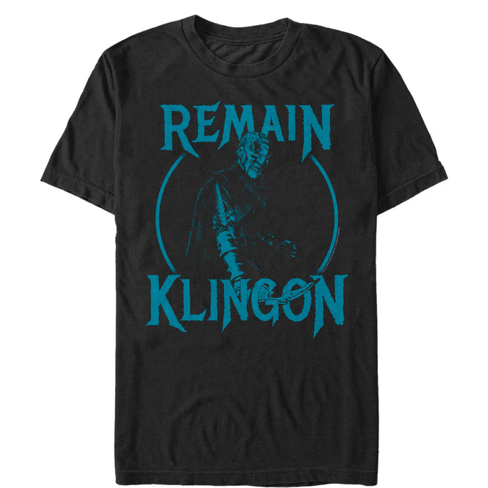fifth sun Men's Star Trek: Discovery Remain Klingon Blue Circle T-Shirt