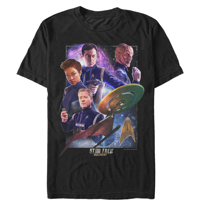 fifth sun Men's Star Trek: Discovery Space Crew Group Shot T-Shirt