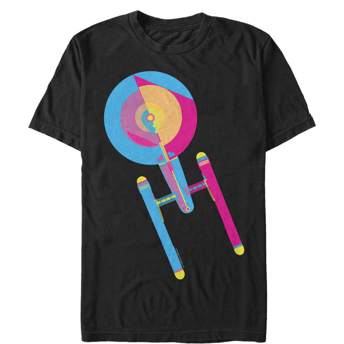 fifth sun Men's Star Trek Enterprise Geometric Color T-Shirt