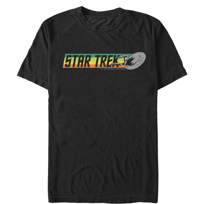 fifth sun Men's Star Trek Enterprise Rainbow Logo T-Shirt
