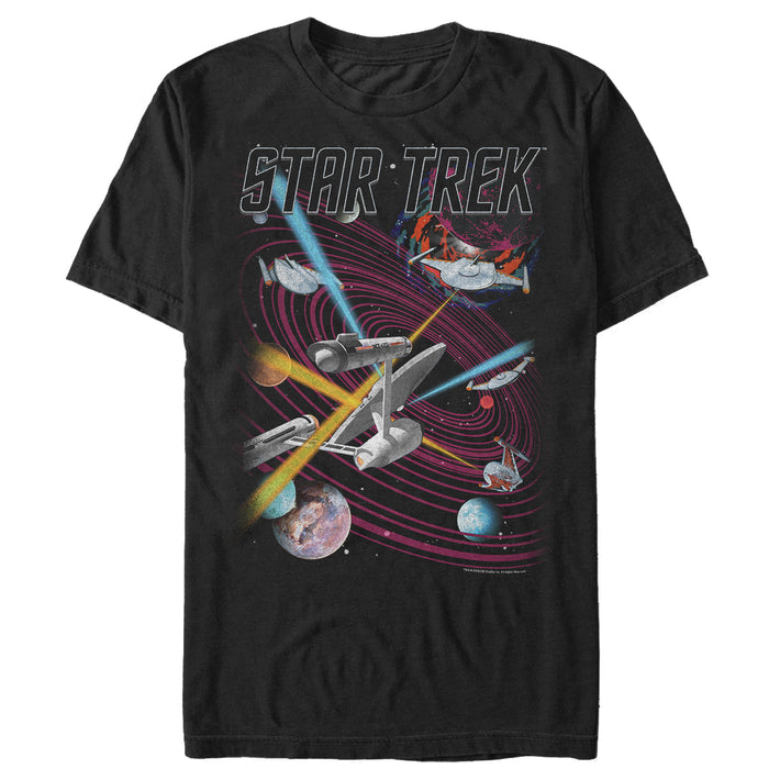 fifth sun Men's Star Trek Enterprise Space War T-Shirt