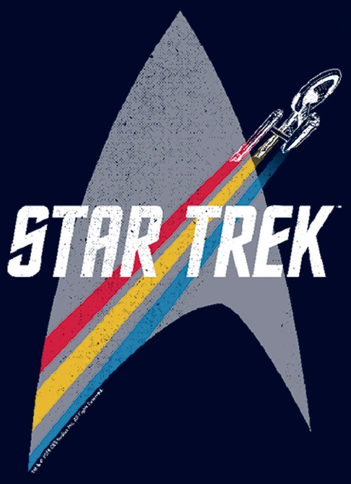 Fifth Sun Men's Star Trek Enterprise Starfleet Rainbow Streak Pull Over Hoodie