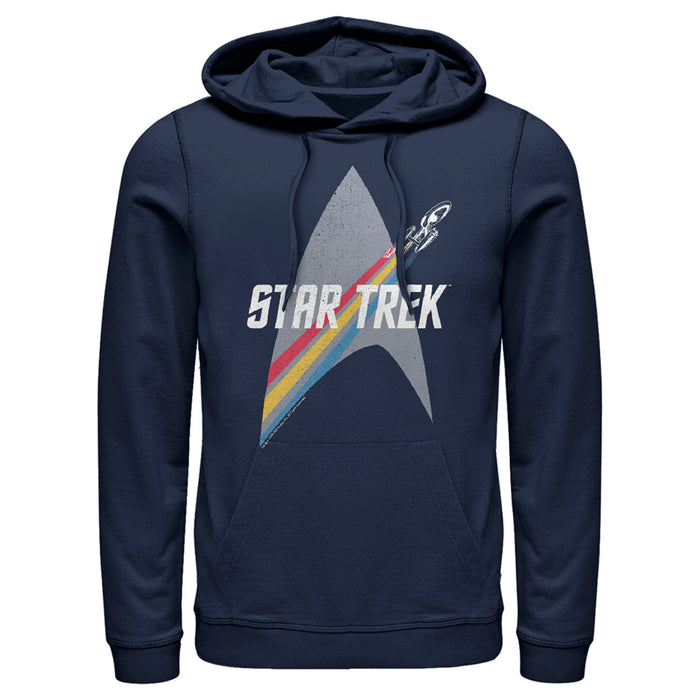 fifth sun Men's Star Trek Enterprise Starfleet Rainbow Streak Pull Over Hoodie