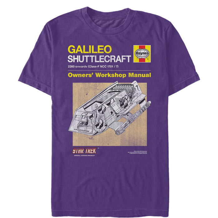 fifth sun Men's Star Trek Galileo Shuttlecraft Owners' Workshop Manual T-Shirt
