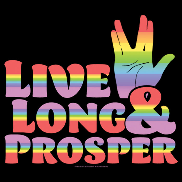 Fifth Sun Men's Star Trek Live Long And Prosper Rainbow Hand T-Shirt