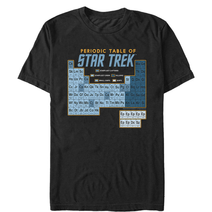 fifth sun Men's Star Trek Periodic Table of Starfleet T-Shirt