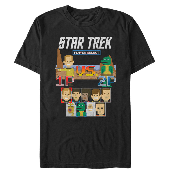 fifth sun Men's Star Trek Pixel Kirk vs Gorn Fighting Video Game T-Shirt
