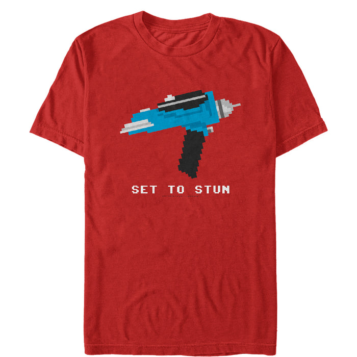 fifth sun Men's Star Trek Pixel Set Phasers to Stun T-Shirt