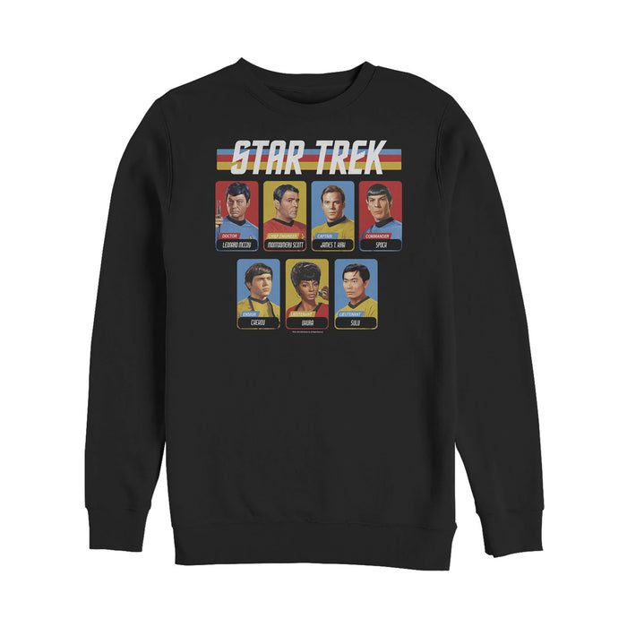 fifth sun Men's Star Trek Rainbow Enterprise Crew Playing Cards Sweatshirt