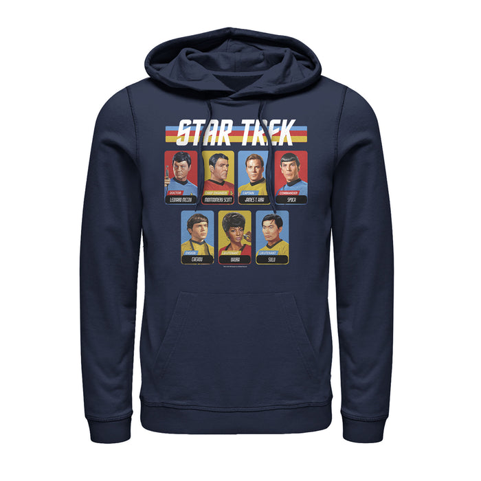 fifth sun Men's Star Trek Rainbow Enterprise Crew Playing Cards Pull Over Hoodie