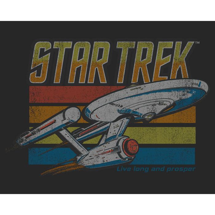 Fifth Sun Men's Star Trek Rainbow Vintage USS Enterprise Starship T-Shirt