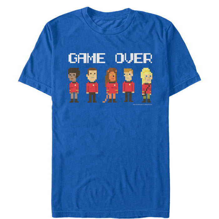 fifth sun Men's Star Trek Red Shirt Pixel Crew Game Over T-Shirt