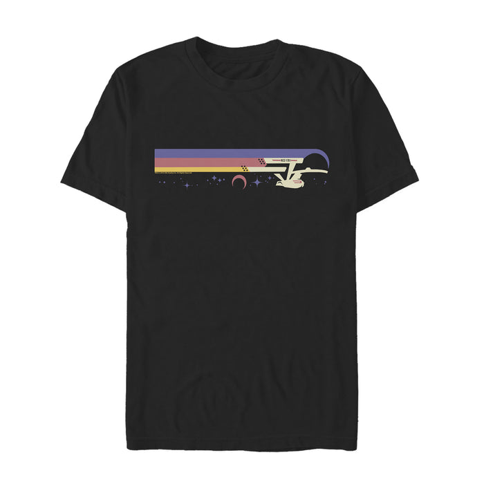 fifth sun Men's Star Trek Retro Rainbow Warp Drive T-Shirt