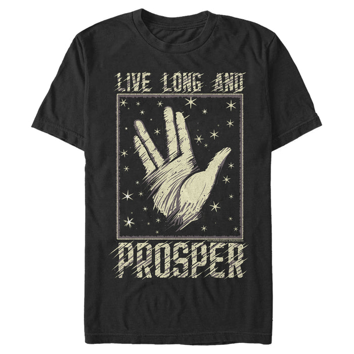 fifth sun Men's Star Trek Retro Vulcan Salute T-Shirt