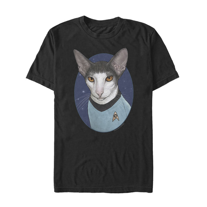 fifth sun Men's Star Trek Spock Cat Portrait T-Shirt