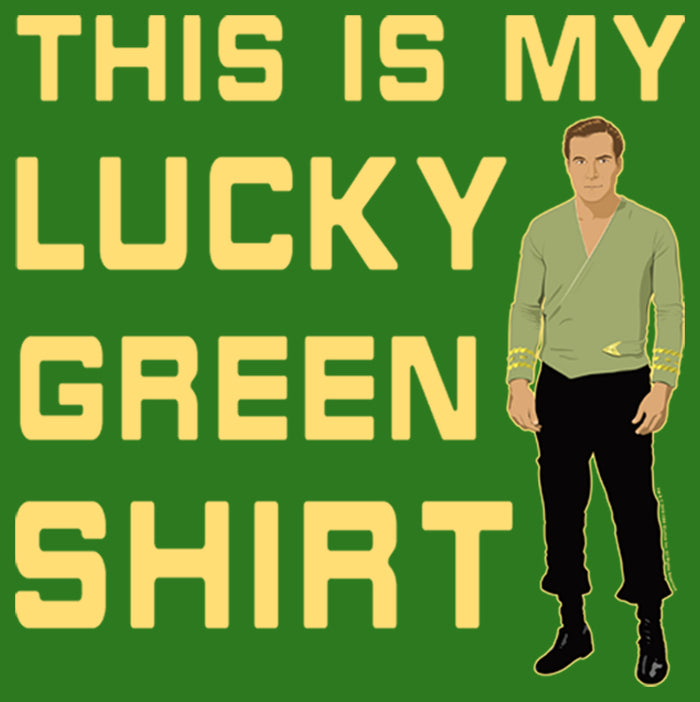 Fifth Sun Men's Star Trek St. Patrick's Day Kirk This Is My Lucky Green Shirt Sweatshirt