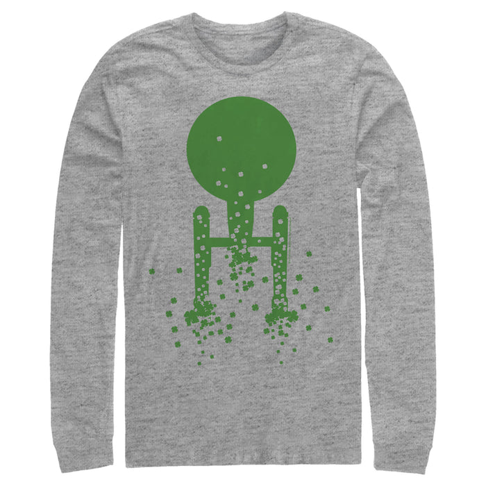 fifth sun Men's Star Trek St. Patrick's Enterprise Clover Fill Long Sleeve Shirt