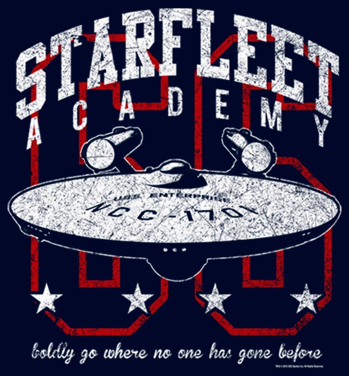 Fifth Sun Men's Star Trek Starfleet Academy Enterprise Boldly Go Pull Over Hoodie