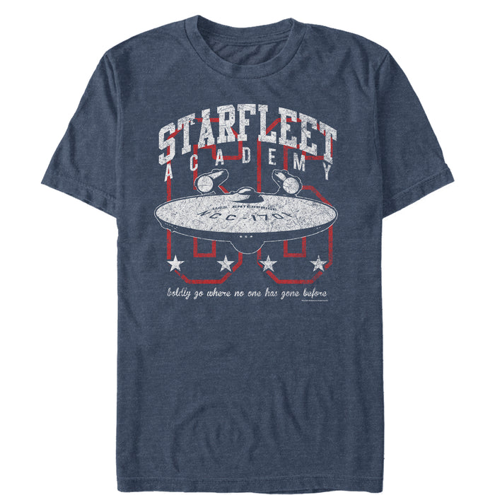 fifth sun Men's Star Trek Starfleet Academy Enterprise Boldly Go T-Shirt
