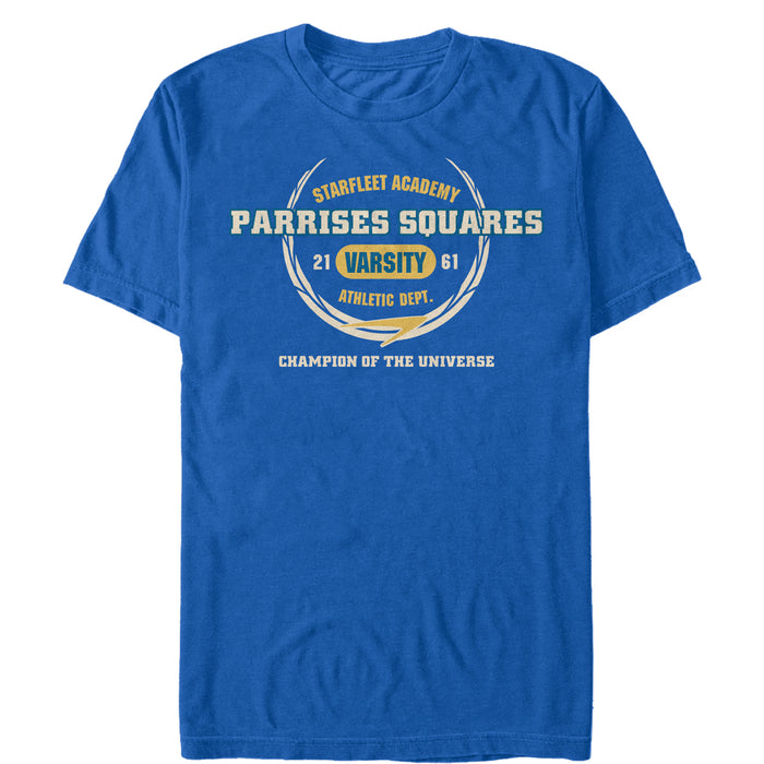 fifth sun Men's Star Trek Starfleet Academy Varsity Parrises Squares T-Shirt