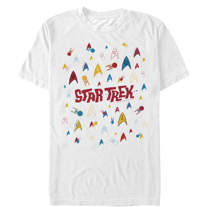 fifth sun Men's Star Trek Starfleet Cartoon Collage T-Shirt