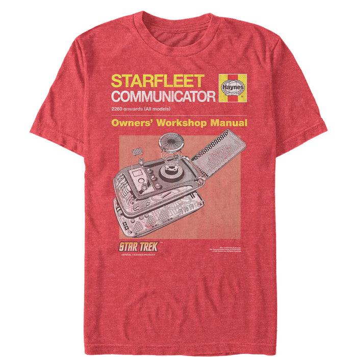 fifth sun Men's Star Trek Starfleet Communicator Owners Workshop Manual T-Shirt