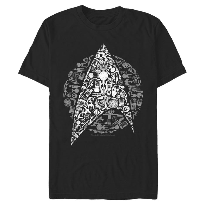 fifth sun Men's Star Trek Starfleet Icon Collage T-Shirt