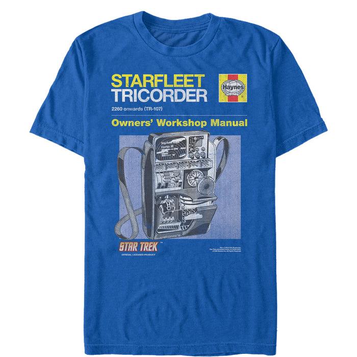 fifth sun Men's Star Trek Starfleet Tricorder Owners Workshop Manual T-Shirt