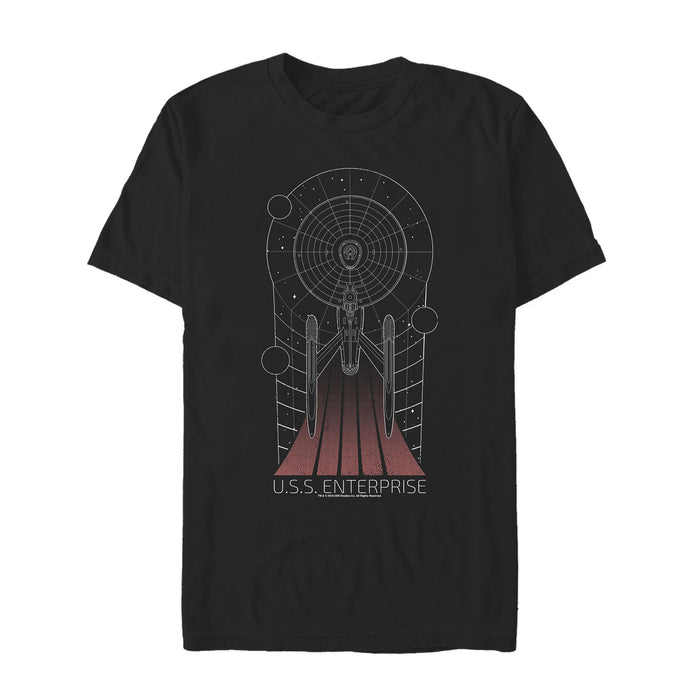 fifth sun Men's Star Trek Stars USS Enterprise Outline T-Shirt