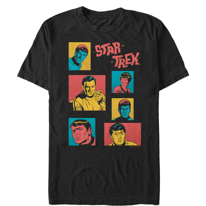 fifth sun Men's Star Trek: The Animated Series Retro Character Squares T-Shirt