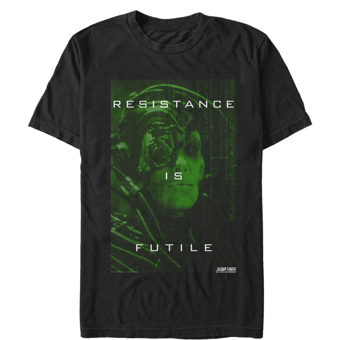 fifth sun Men's Star Trek: The Next Generation Borg Resistance Is Futile T-Shirt