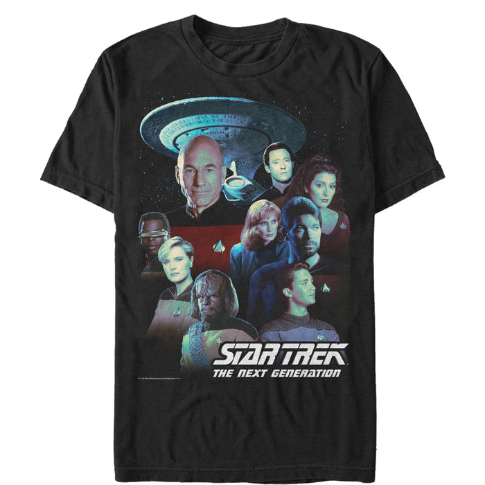fifth sun Men's Star Trek: The Next Generation Starfleet Classic Color Crew Poster T-Shirt